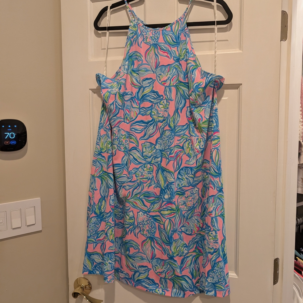 Lilly Pulitzer Margot Swing Dress 	Pelican Pink Off The Scales NWT Size Large